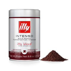 Illy Intenso ground coffee can preserving bold aroma for espresso