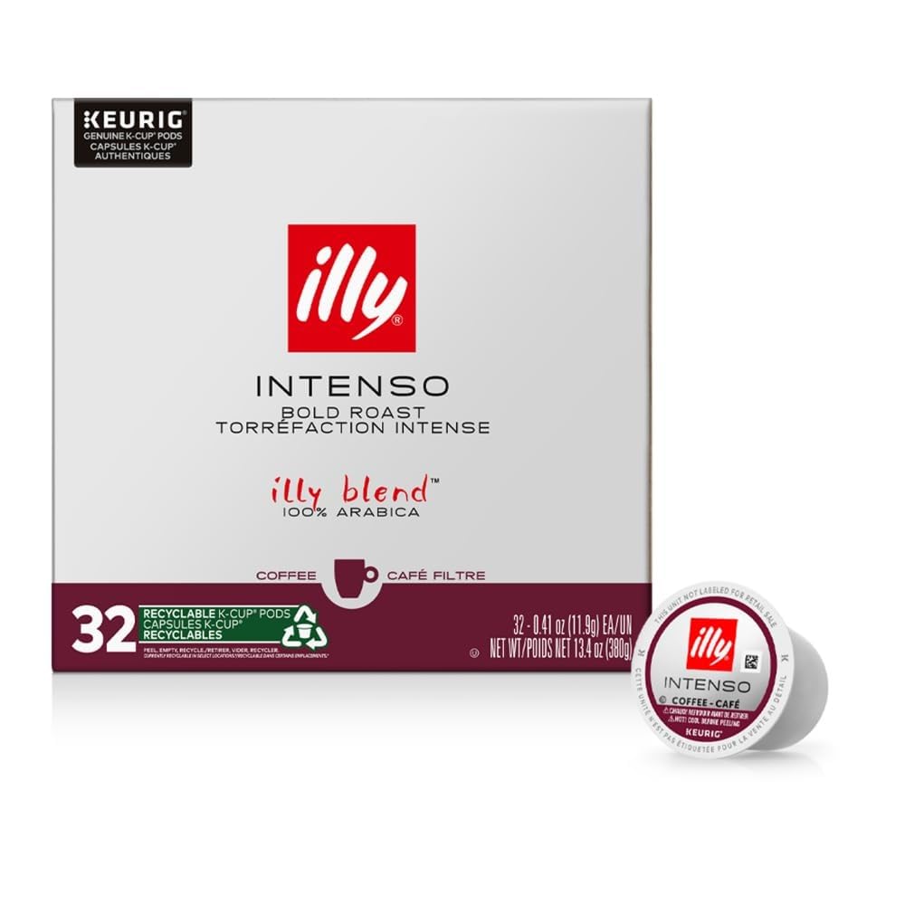 illy K-Cup Intenso Dark Roast pod delivers bold flavor and quick brewing.