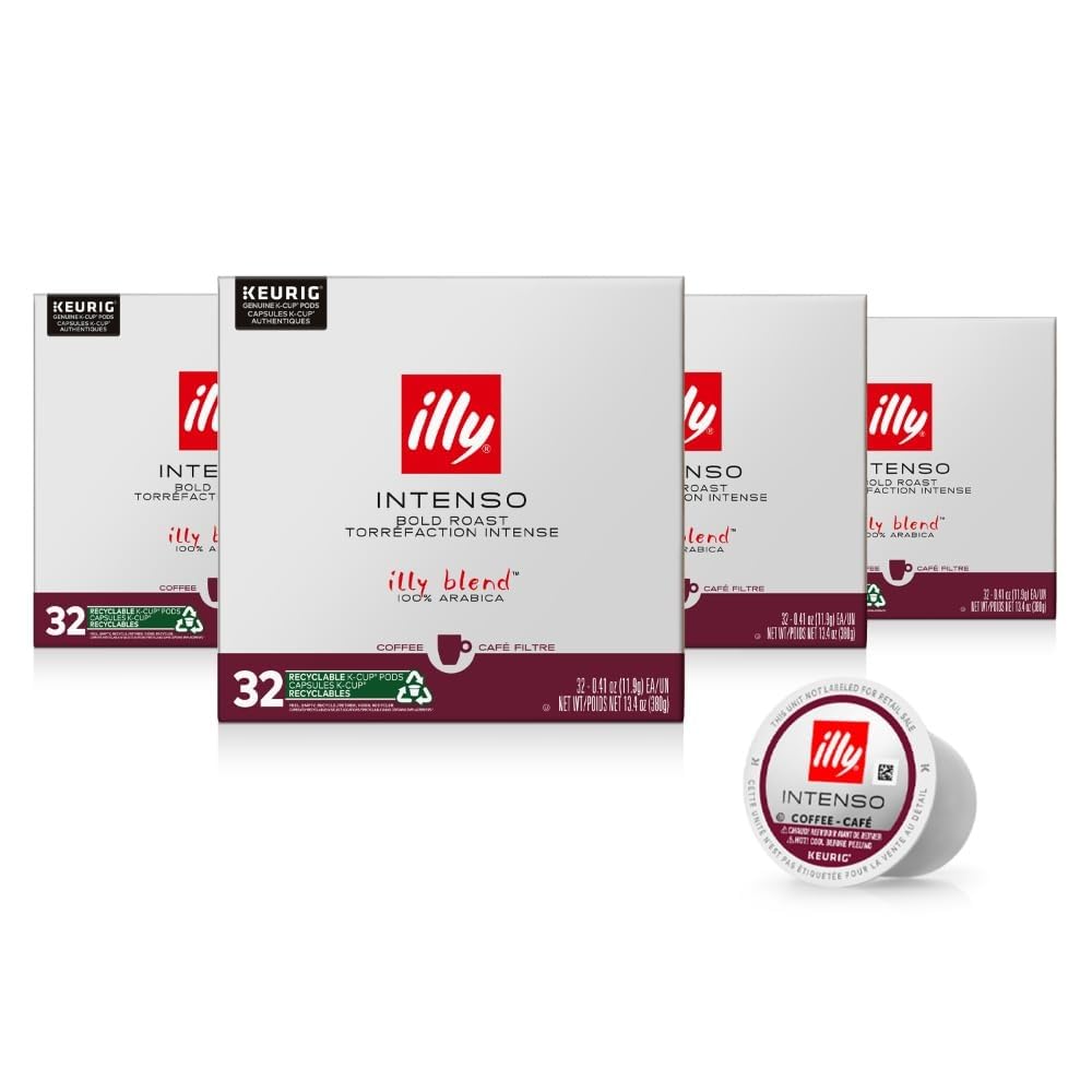 Illy k-cup pod intenso dark roast for Keurig machines delivering bold cocoa notes