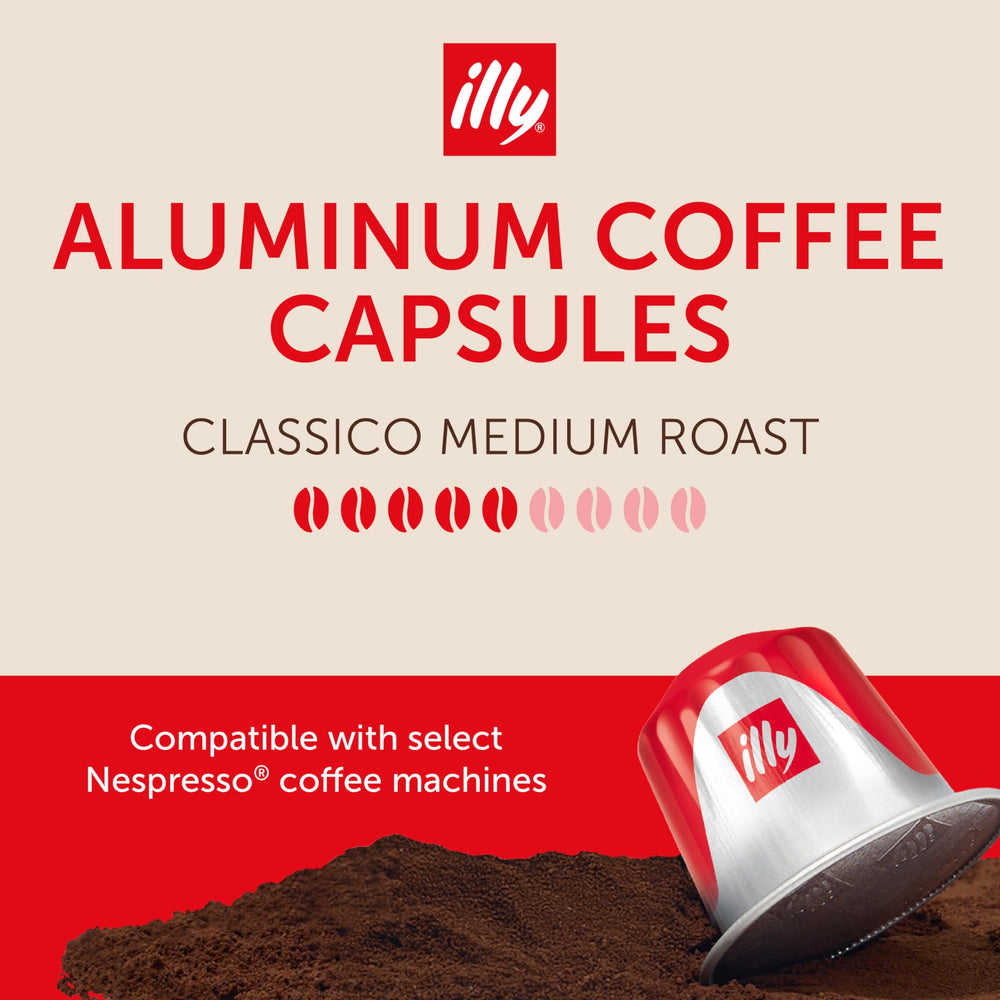 Illy capsule compatible with Nespresso Original machines for easy brews.