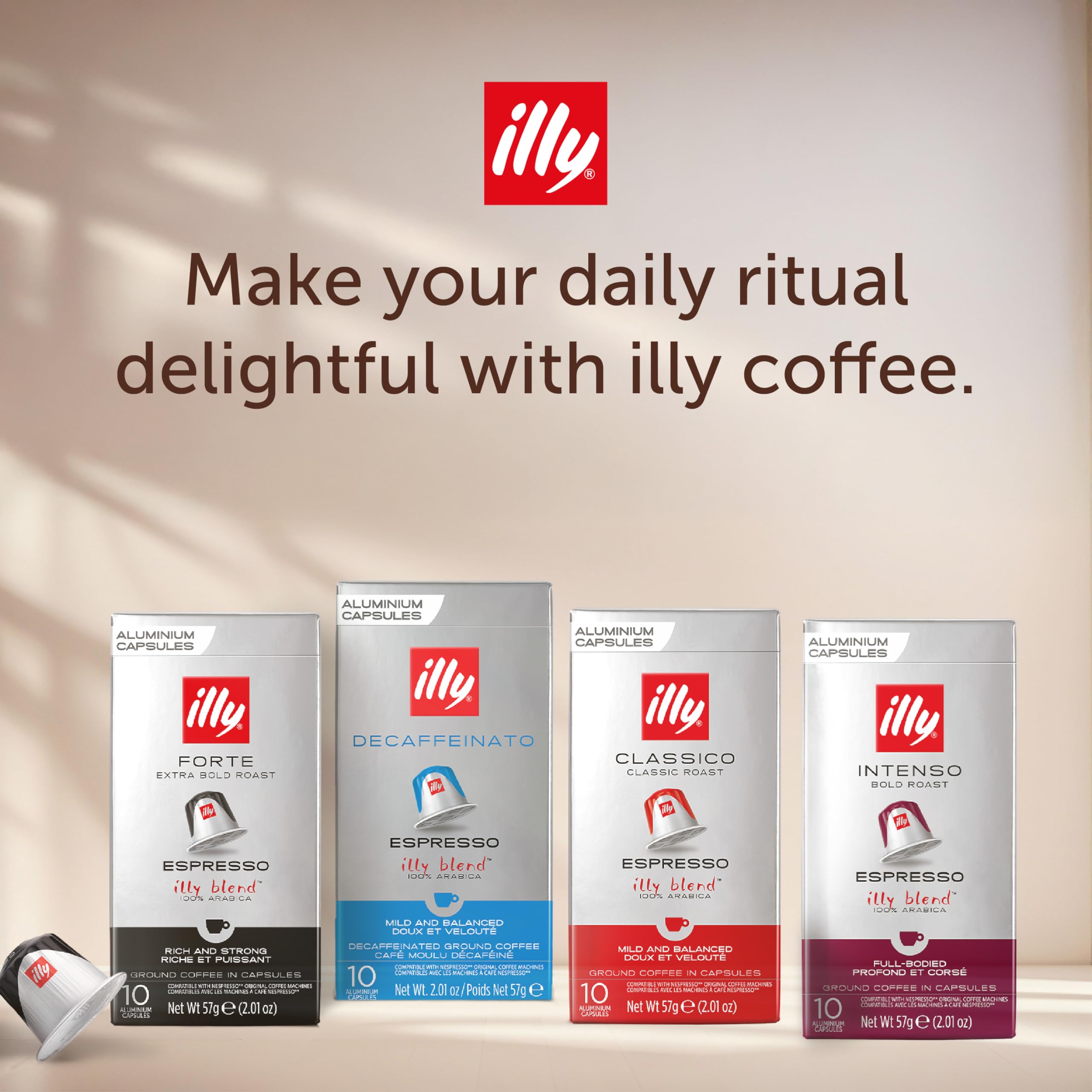 illy premium Italian coffee heritage on packaging invites everyday ritual.