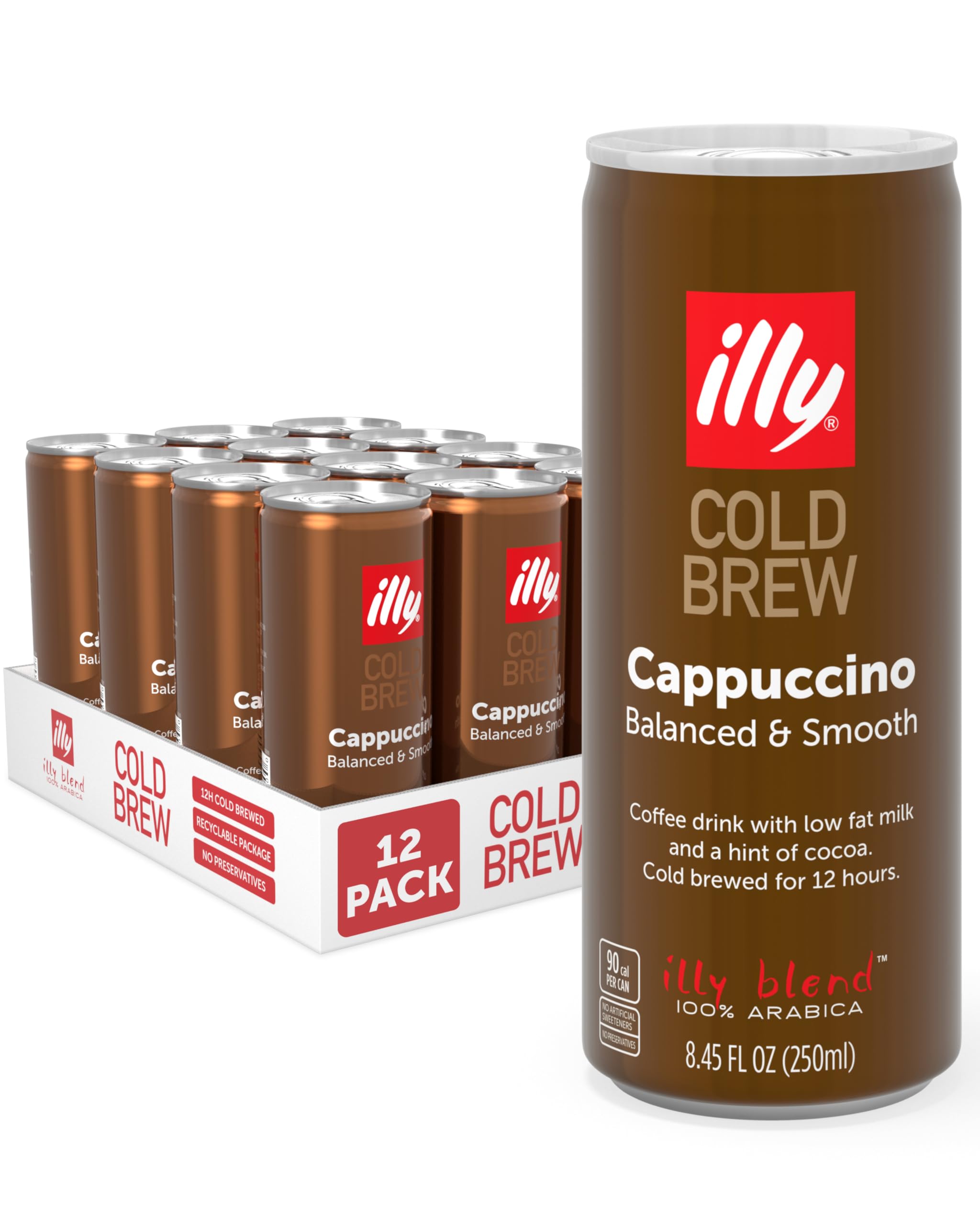 illy ready-to-drink cappuccino cold brew can on the go with bold flavor.