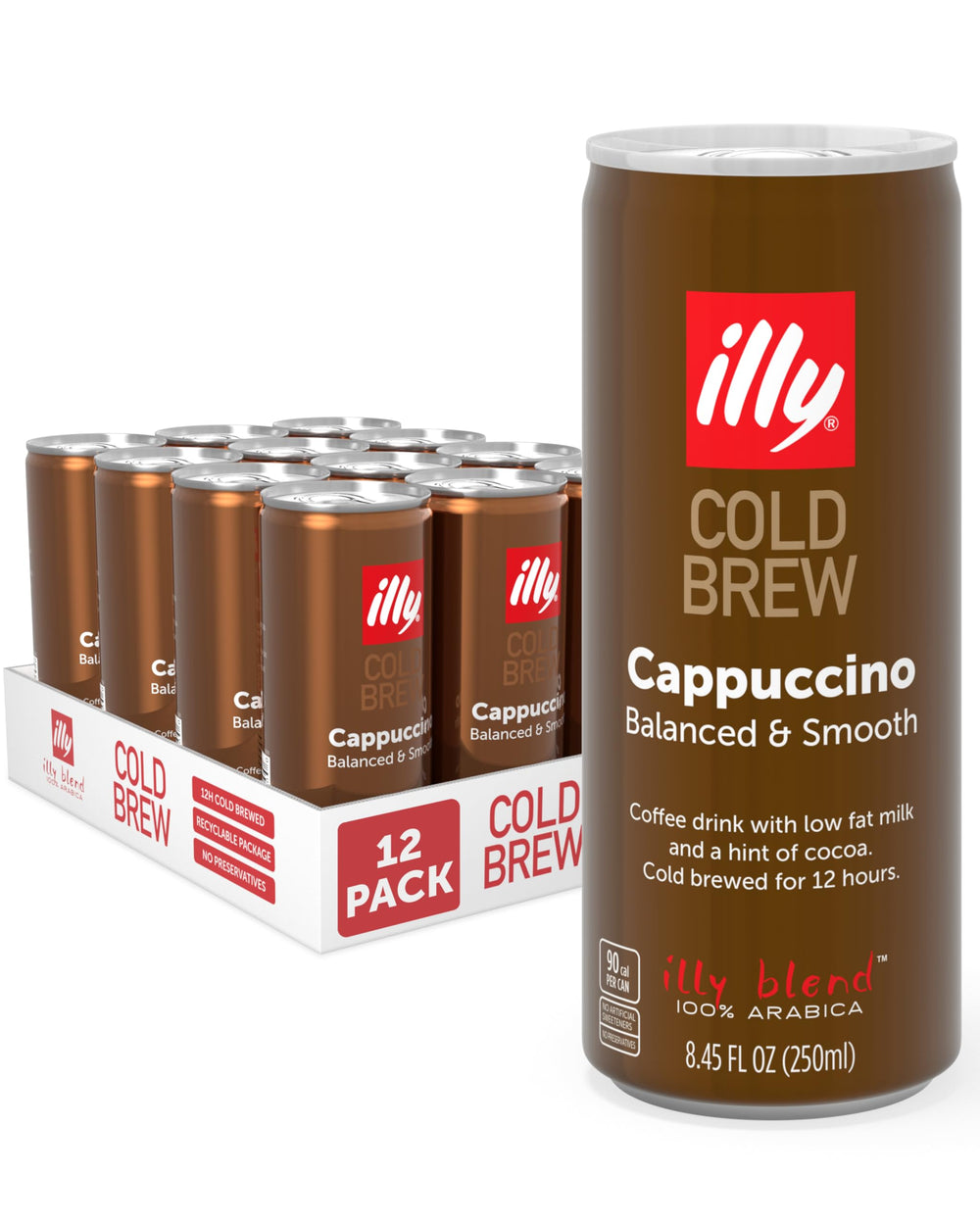 illy ready-to-drink cappuccino cold brew can on the go with bold flavor.