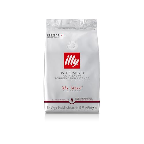 Illy warm notes of cocoa and dried fruit in whole beans, ideal for espresso.