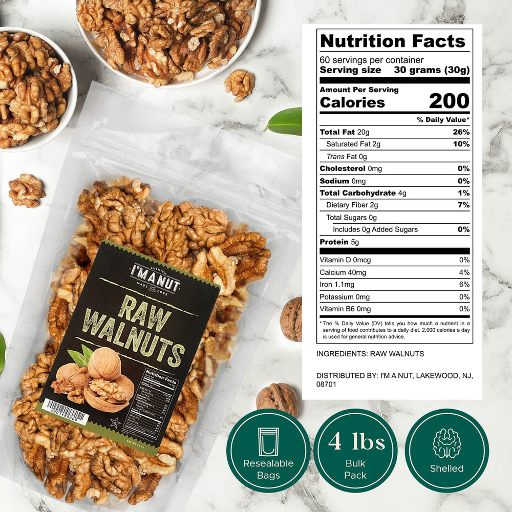 I'm A Nut batch-tested gluten-free walnuts for allergy-safe snacking.