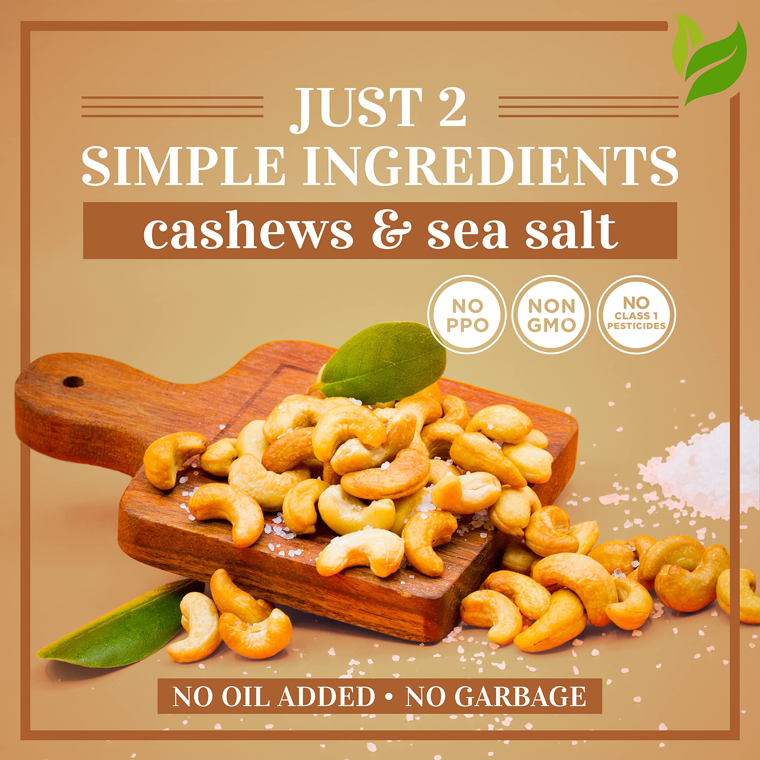 Ingredient list shows no oil and no PPO in I'm A Nut cashews.