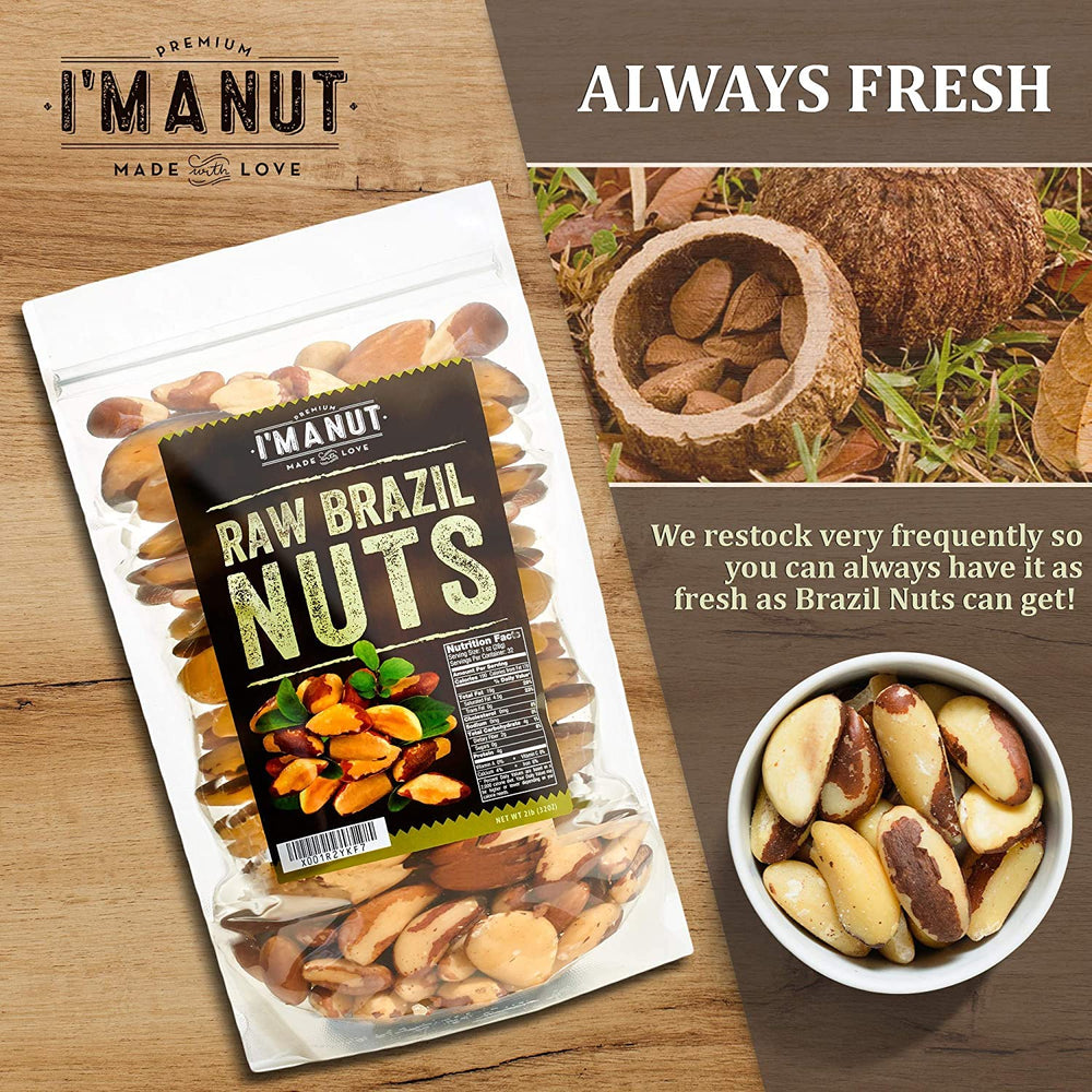 I'm A Nut Brazil nuts close-up; rich in nutrients for recipes.