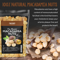 I'm A Nut whole natural macadamia nuts served as a premium snack or topping.