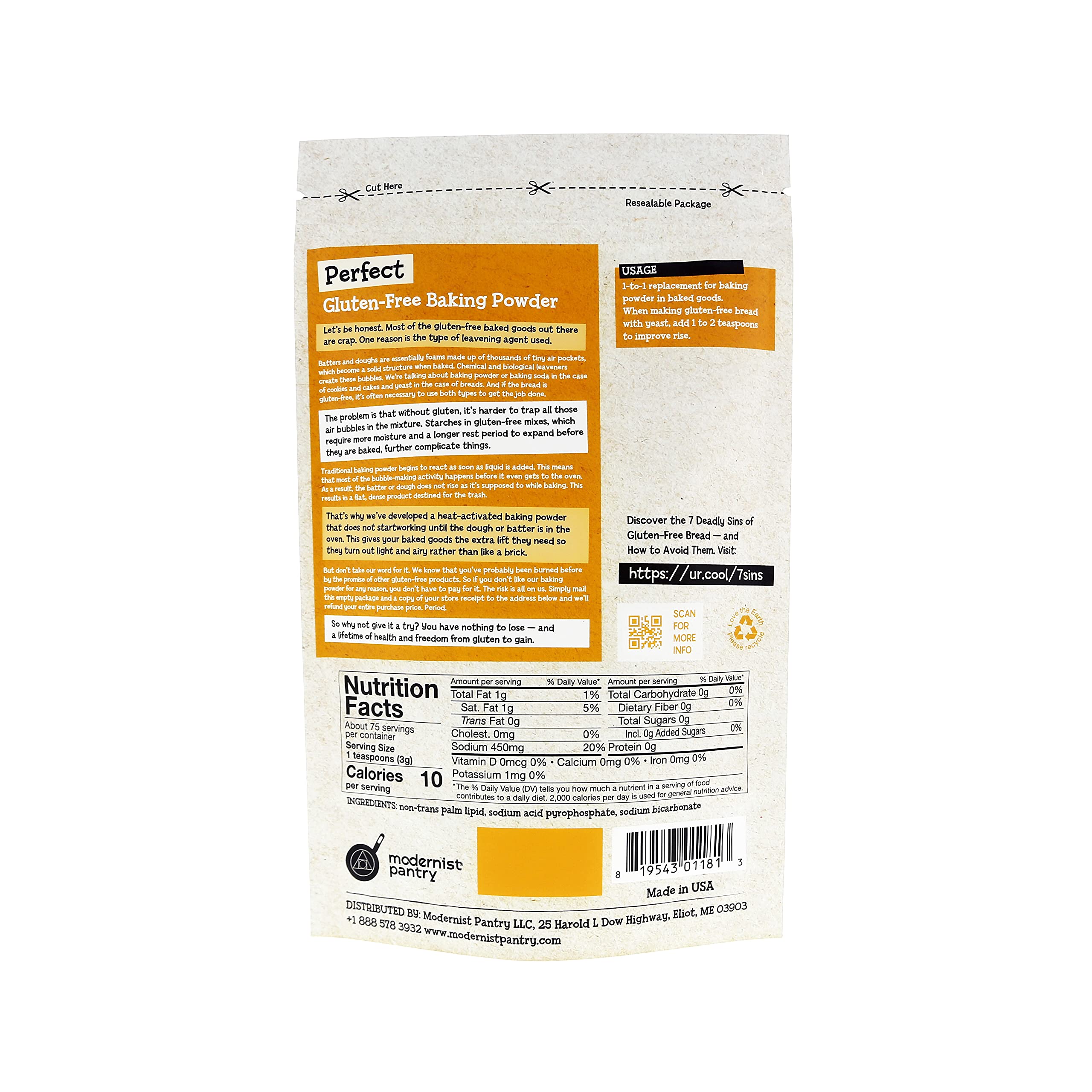 I'm Free aluminum-free encapsulated baking powder bottle ready for cooking and baking.