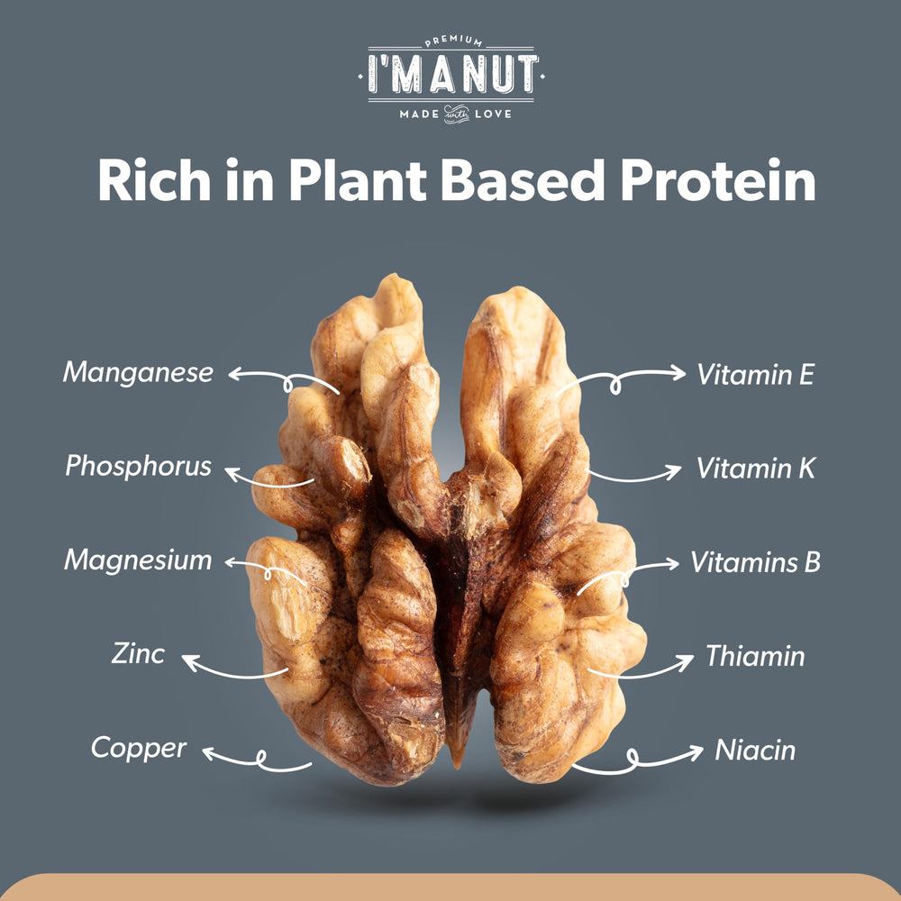 I'm A Nut walnuts carry gluten-free and non-GMO assurances for allergy-conscious kitchens.