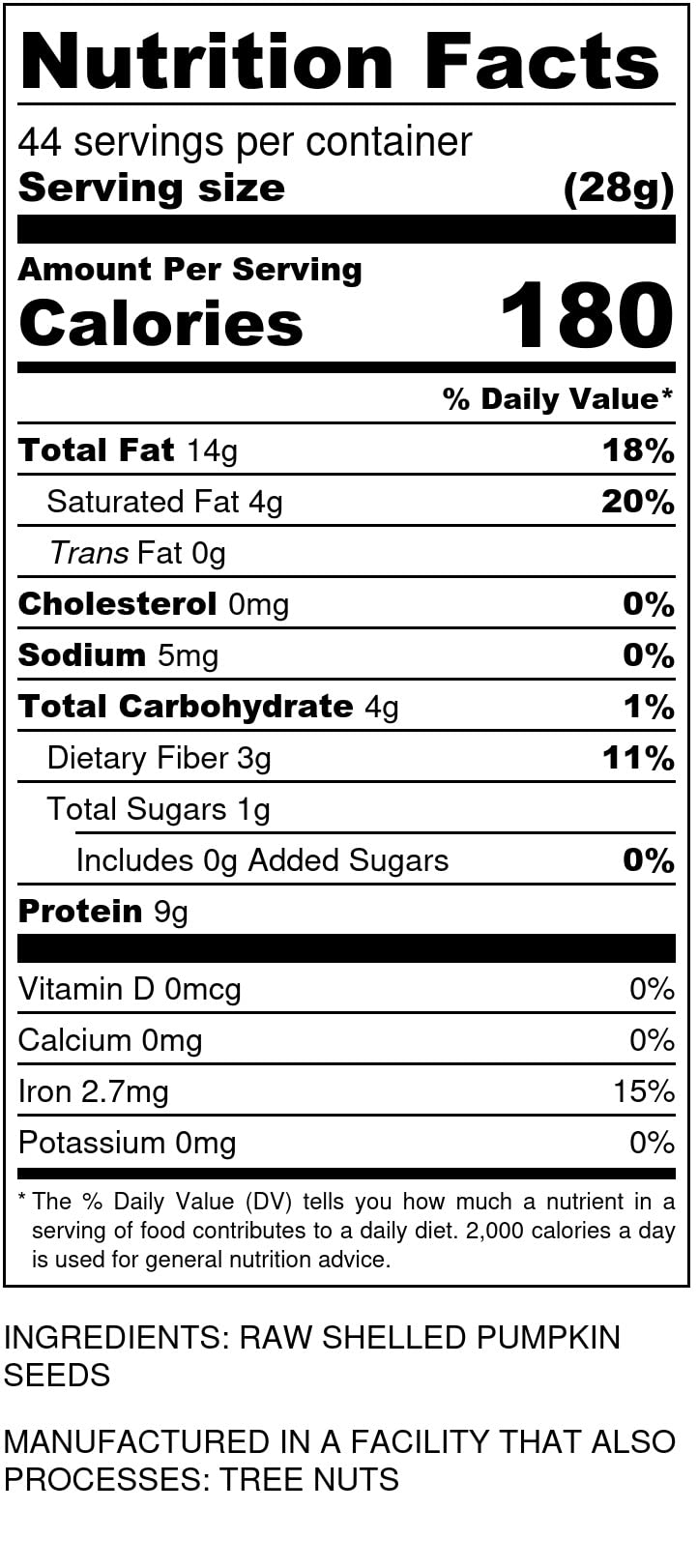 I'm A Nut pumpkin seeds in resealable bag keeps freshness on the go.