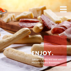 I Macoritti MAXI Breadsticks: Simple ingredients highlight natural flavor.