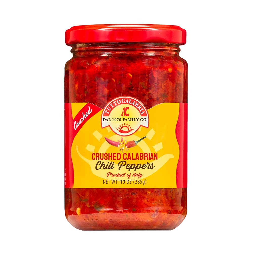 TUTTOCALABRIA Crushed Calabrian Chili Peppers, 10oz – EVOO Spicy Condiment