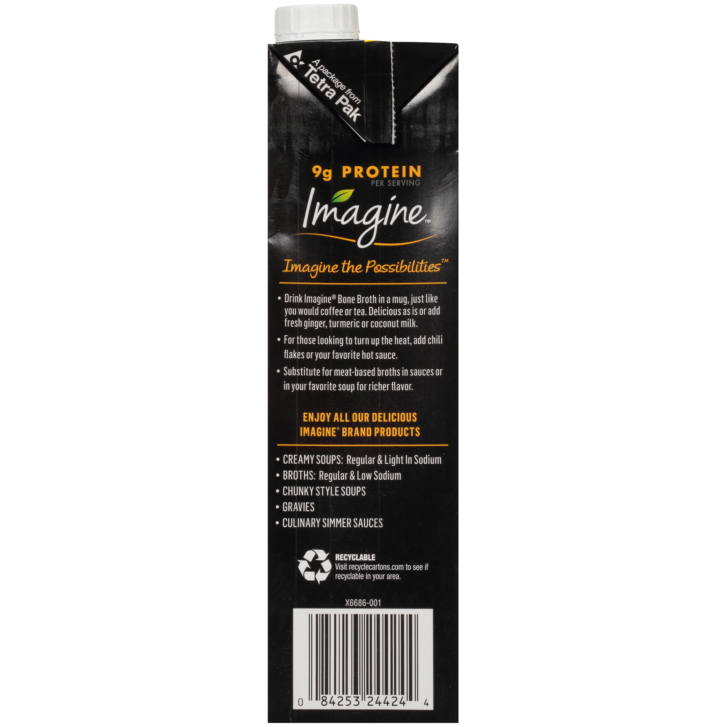Imagine Chicken Bone Broth 32 oz cup sip, warming moment
