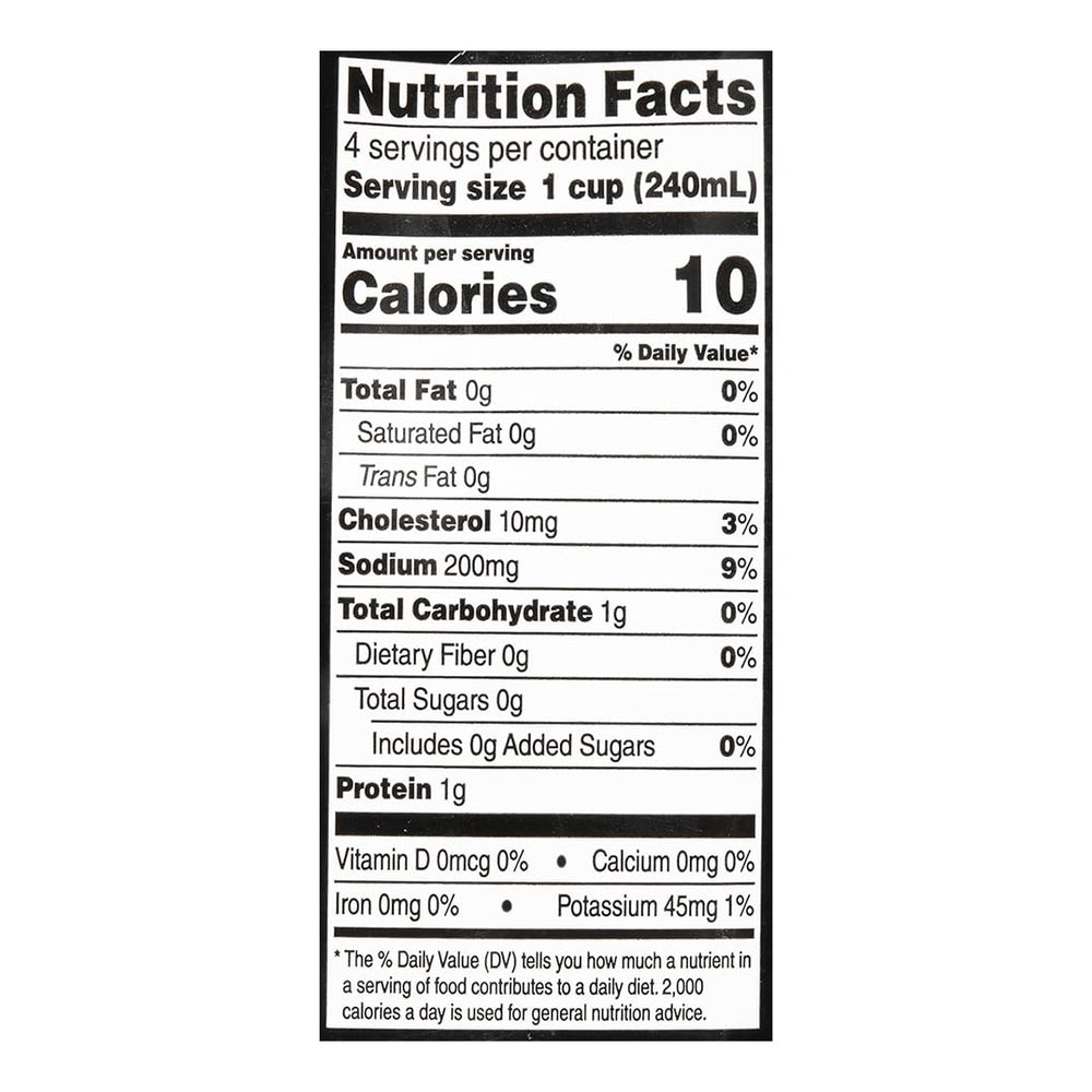 Imagine Foods seafood stock label closeup highlighting MSC certification and pure ingredients.