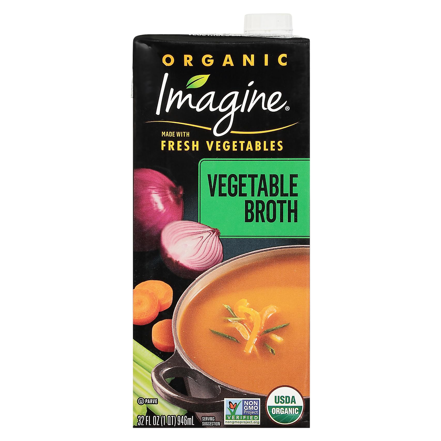 Imagine Organic Vegetable Broth carton pour for rich soups and risottos