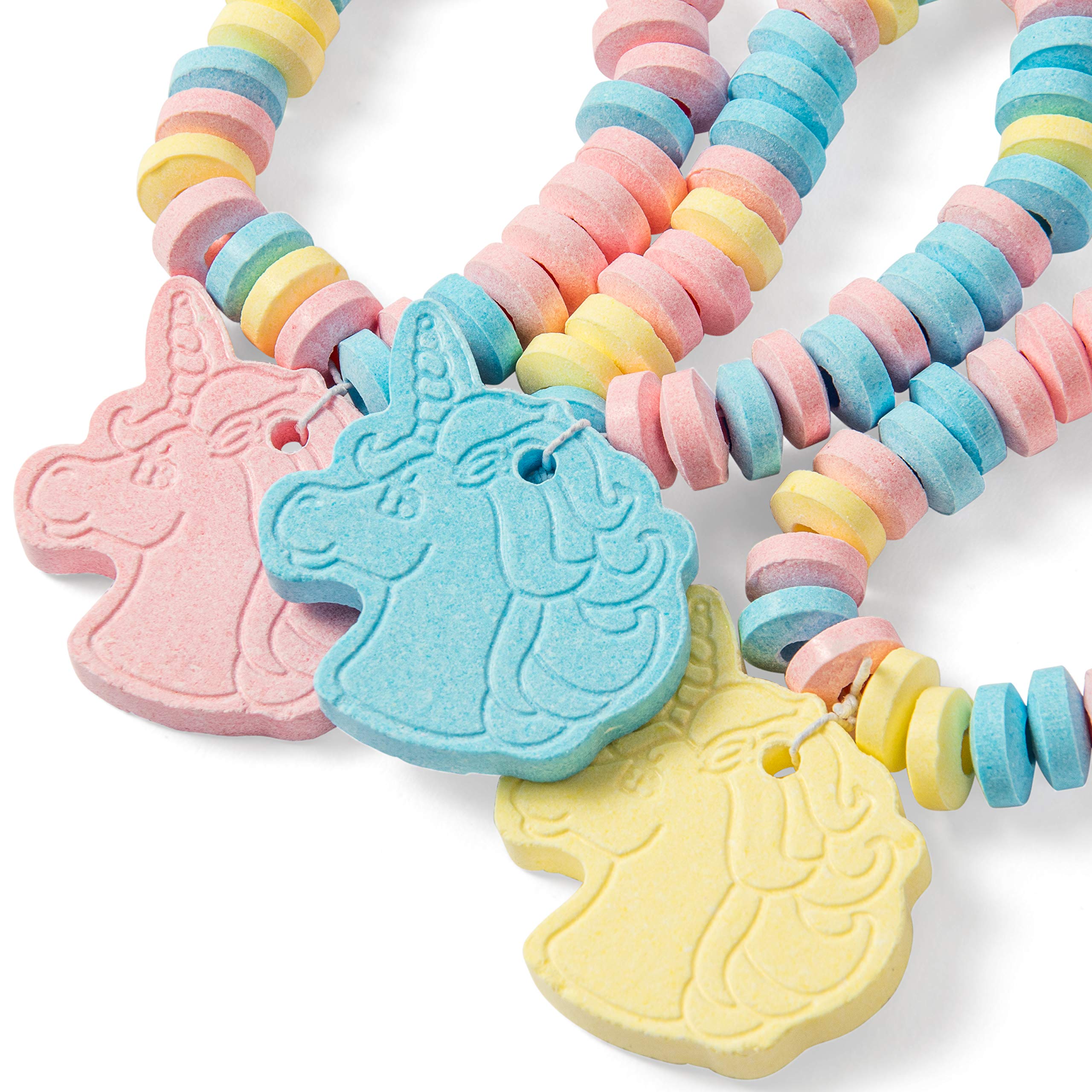 Imagine Splash Unicorn Candy Bracelet on a candy buffet with rainbow beads.