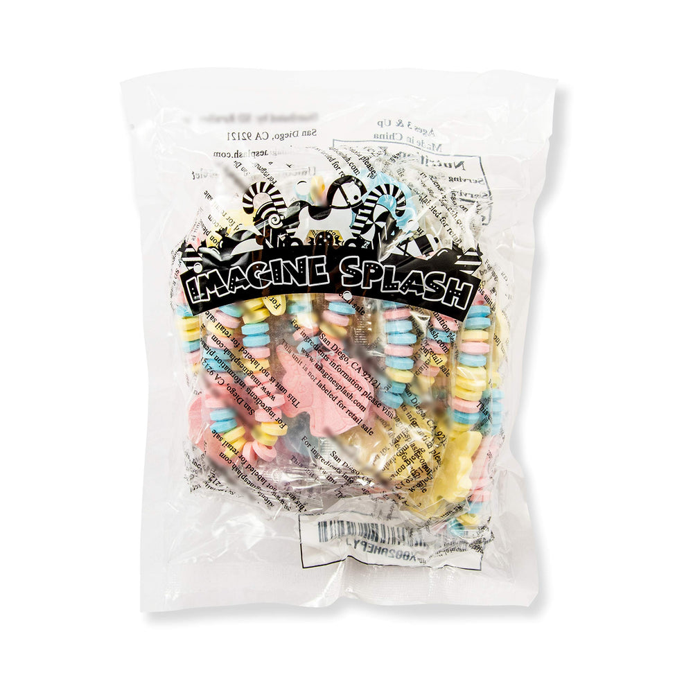 Imagine Splash Unicorn Candy Bracelet arranged in a party-favor display for celebrations.