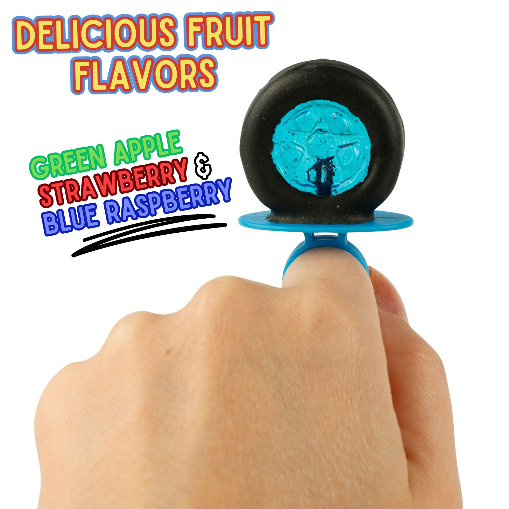 Imaginings 3 Hot Wheels lollipop strawberry flavor, fruity flair for celebrations.