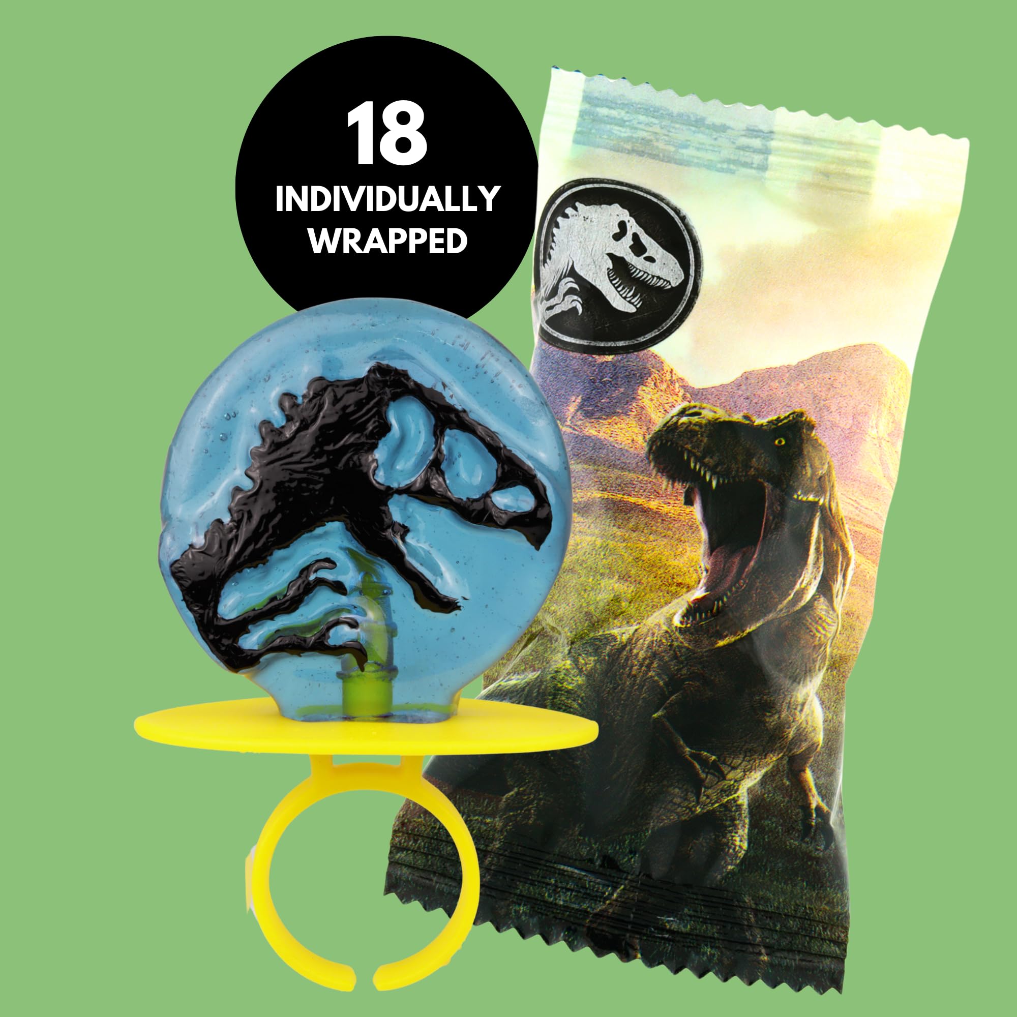 Imaginings 3 Jurassic World lollipop ring 18 wrapped per pack ready to share