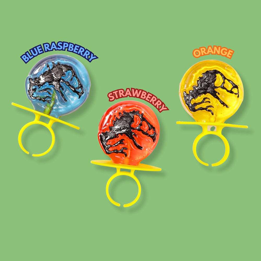 Imaginings 3 Jurassic World lollipop ring orange flavor for a tangy treat