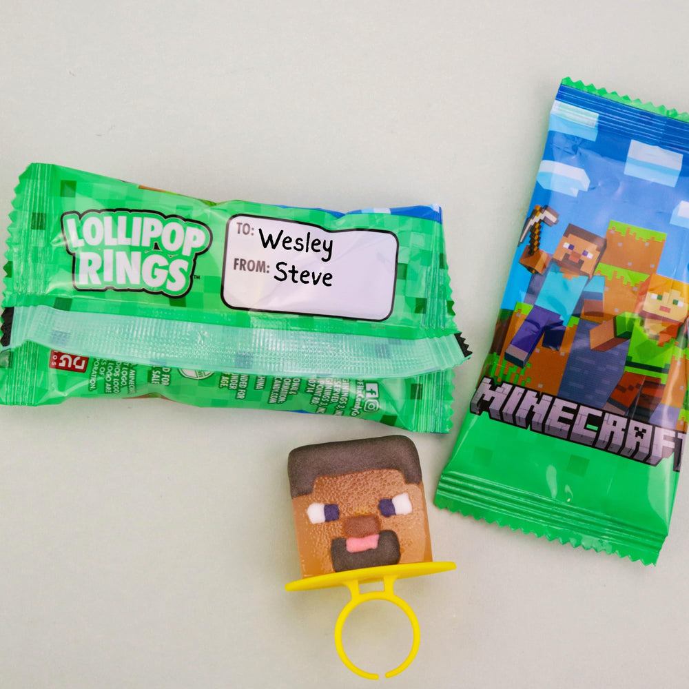 Blue raspberry flavor option from Imaginings 3 Minecraft lollipop rings for bold sweetness