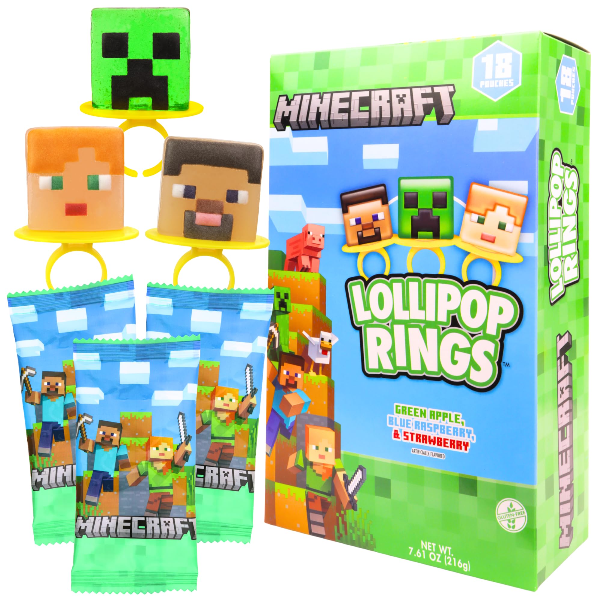 Watermelon flavor option from Imaginings 3 Minecraft lollipop rings for refreshing bite