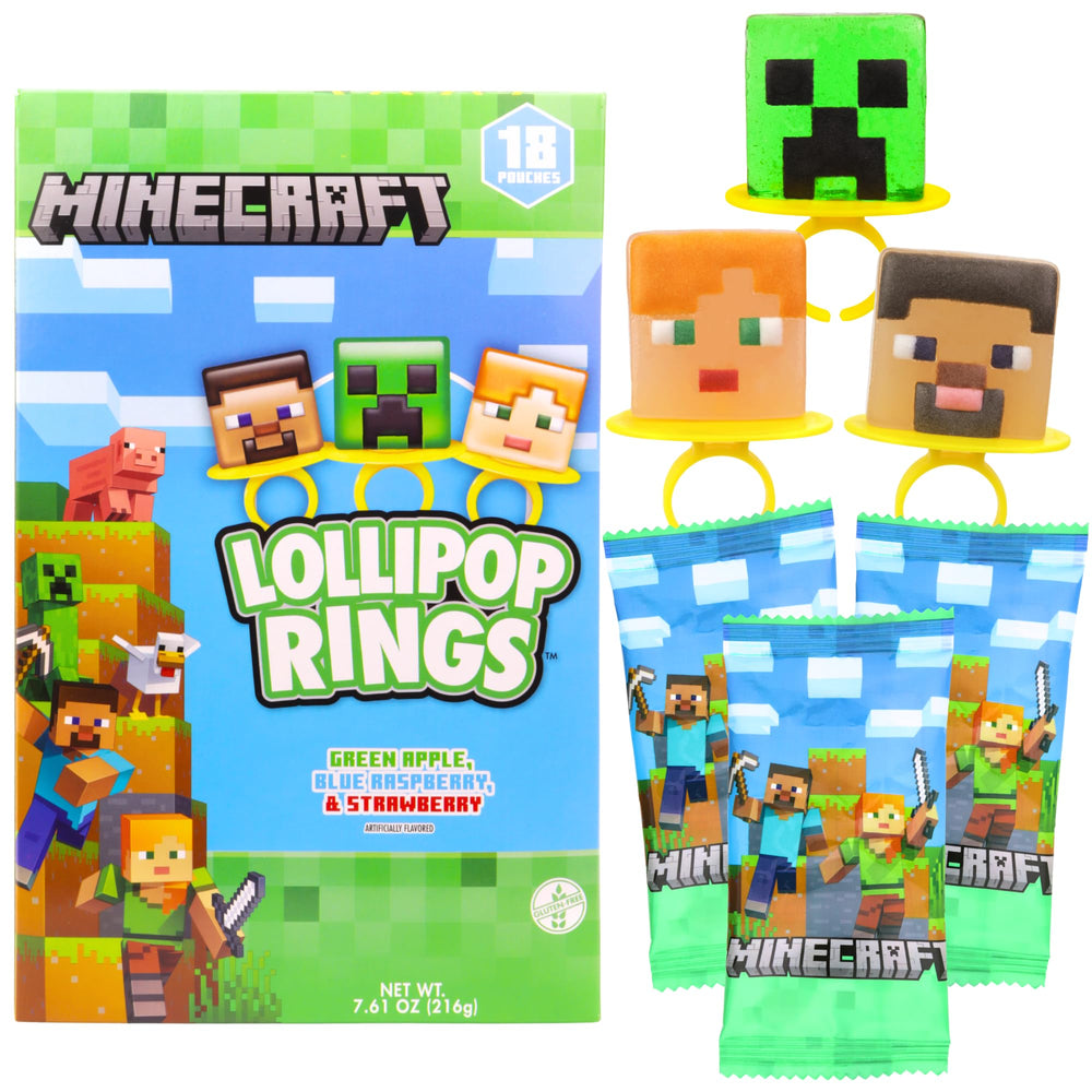 Imaginings 3 Minecraft lollipop rings pack—colorful candy for party favors