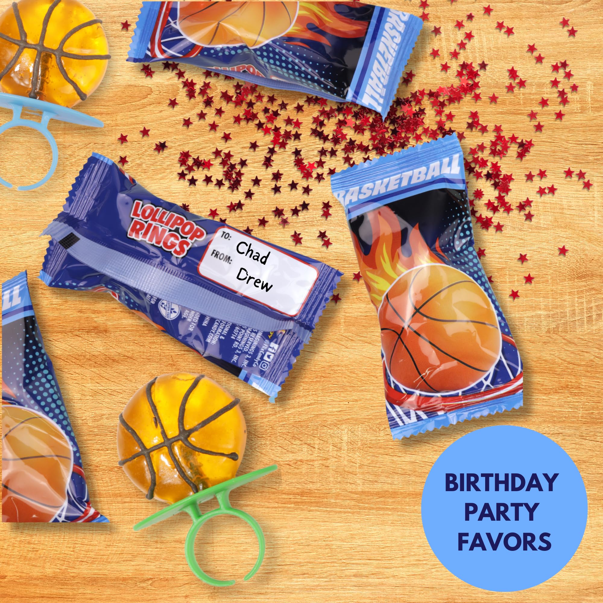 Imaginings 3 age 15 plus friendly basketball lollipop ring for teen gatherings.