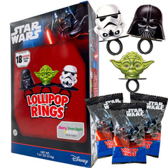 Imaginings 3 Star Wars candy lollipop ring hero image, vibrant treat ideal for party favors.