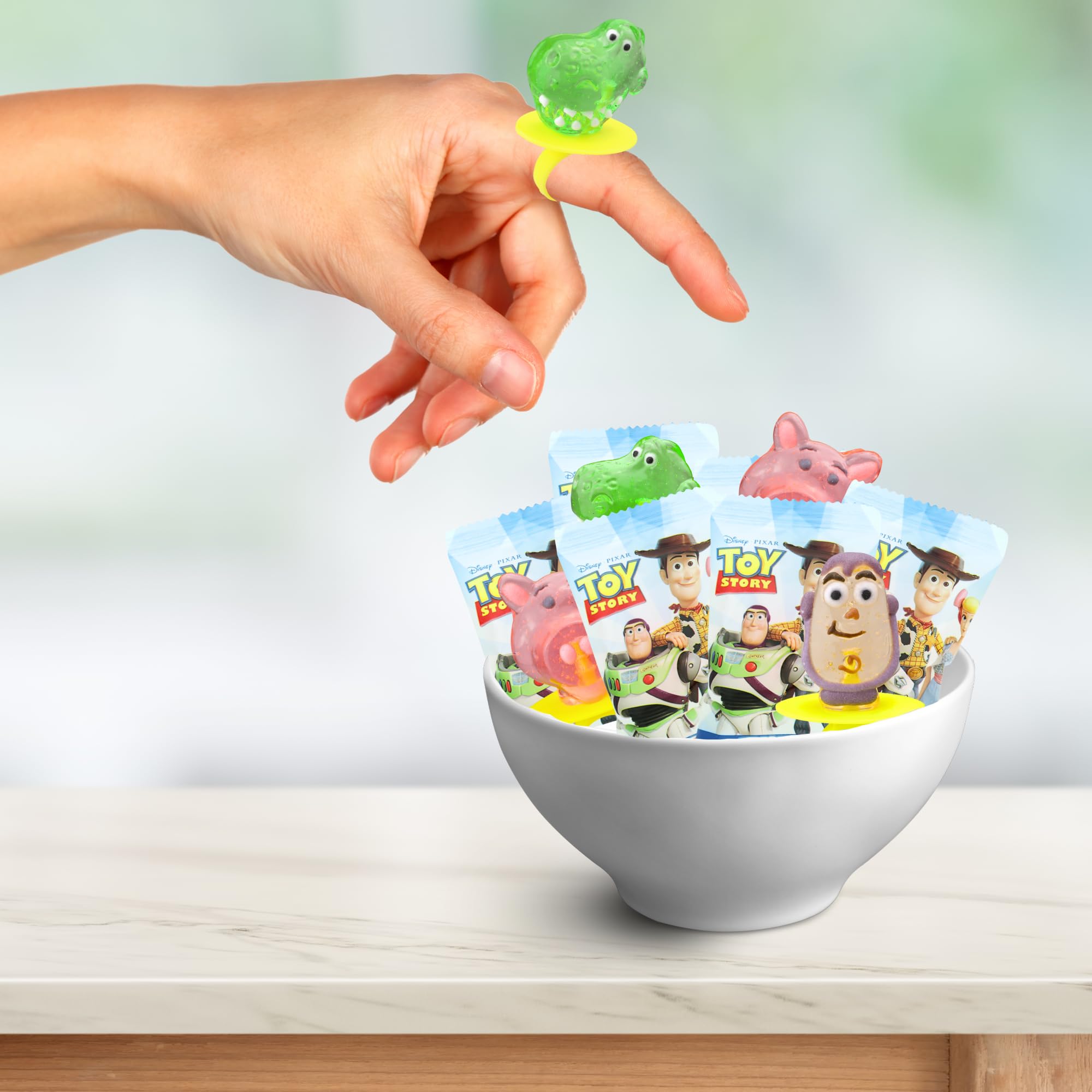 Imaginings 3 Toy Story lollipop rings, ready for party gift bags.