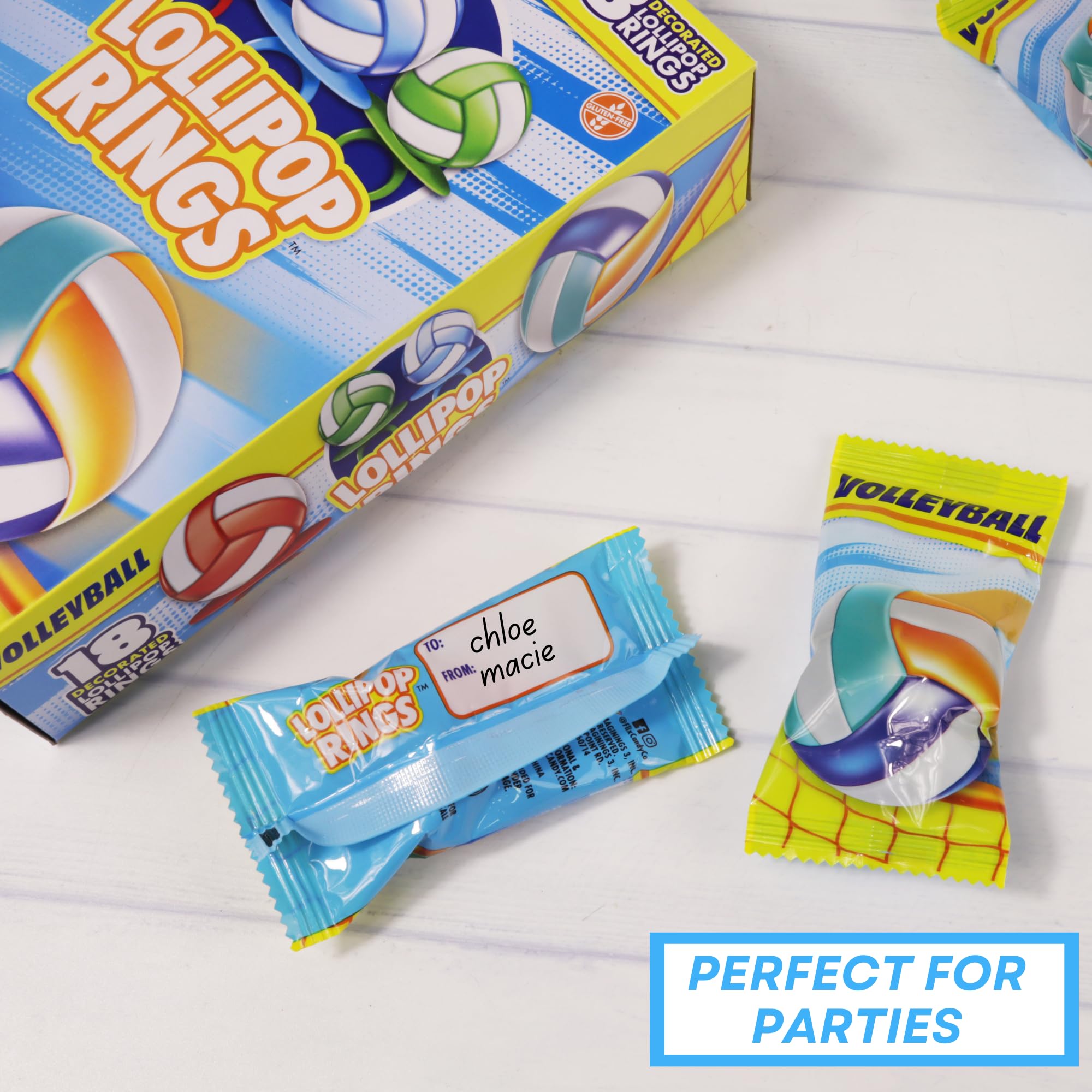 Imaginings 3 Volleyball Lollipop Ring box of 18 for easy distribution.