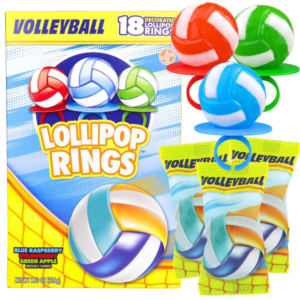 Imaginings 3 Volleyball Lollipop Ring with colorful volleyball design for festive party favors.