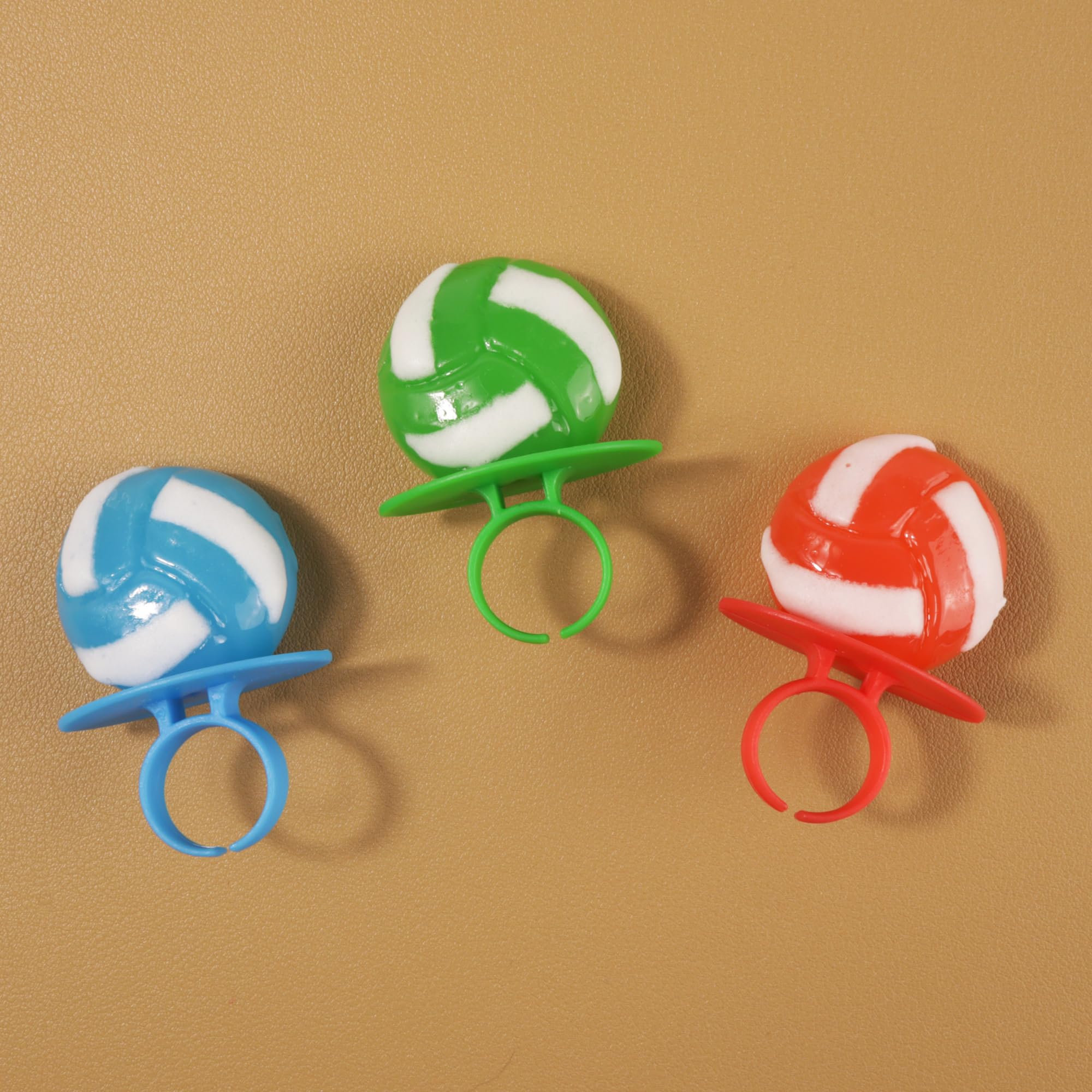 Imaginings 3 Volleyball Lollipop Ring with Green Apple flavor for refreshing bites.