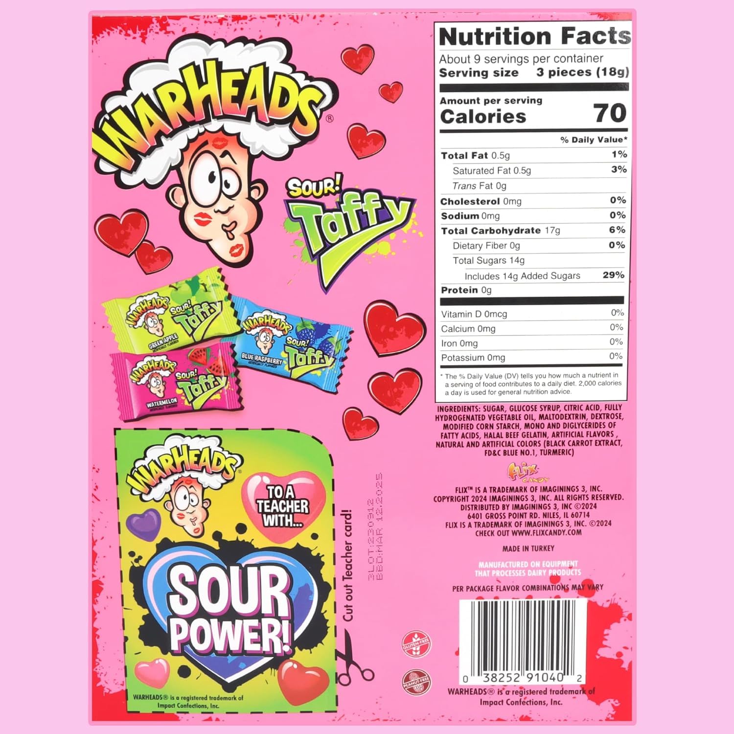 Imaginings 3 Warheads Valentines Exchange Kit cards shown, ready for classroom handouts.
