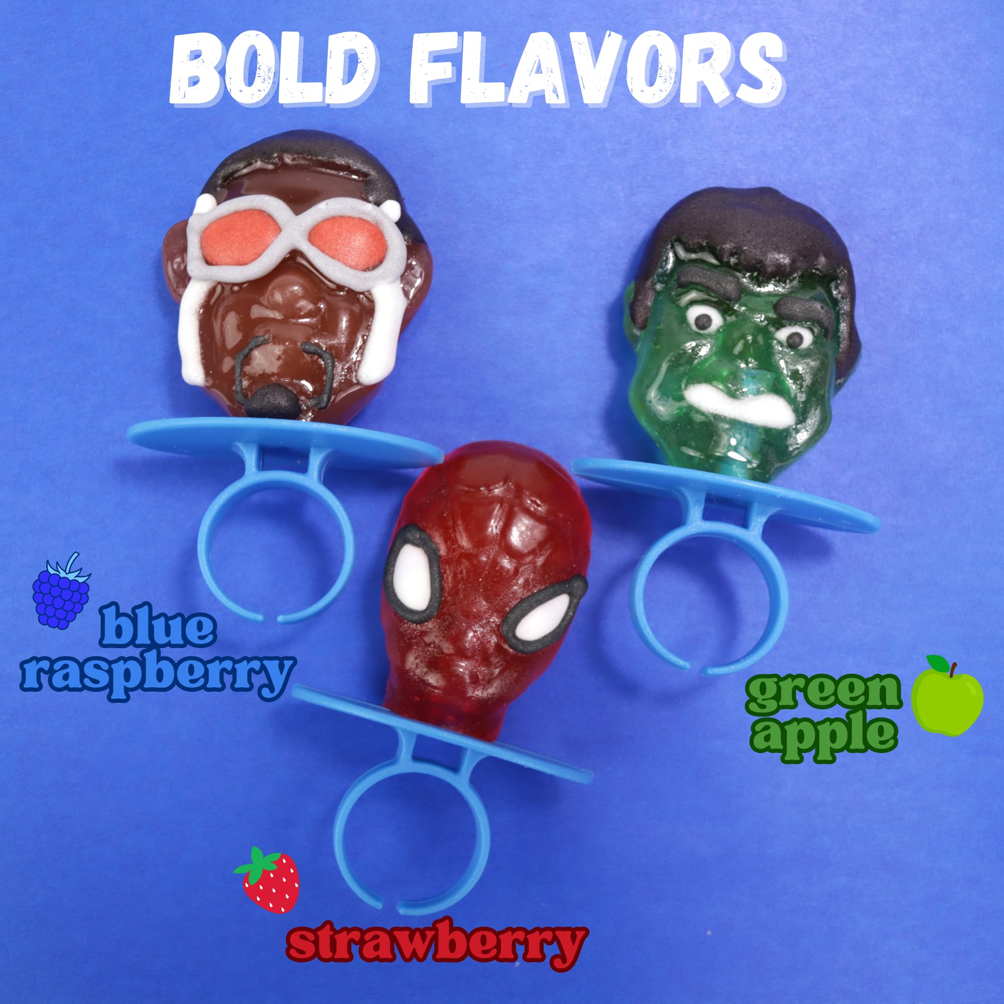 Imaginings 3 Avengers lollipop rings are festive treats for celebrations.