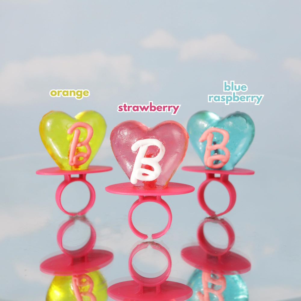 Imaginings 3 box of 18 Barbie lollipop rings ready for celebrations.