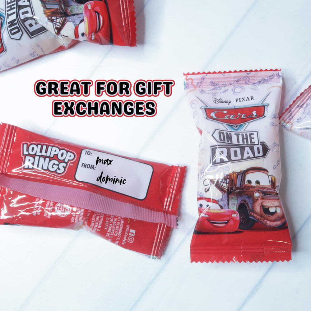 Bright wrappers and glossy candy appeal to kids.