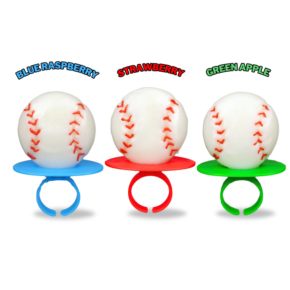 Imaginings 3 end-of-season party display featuring baseball lollipop rings