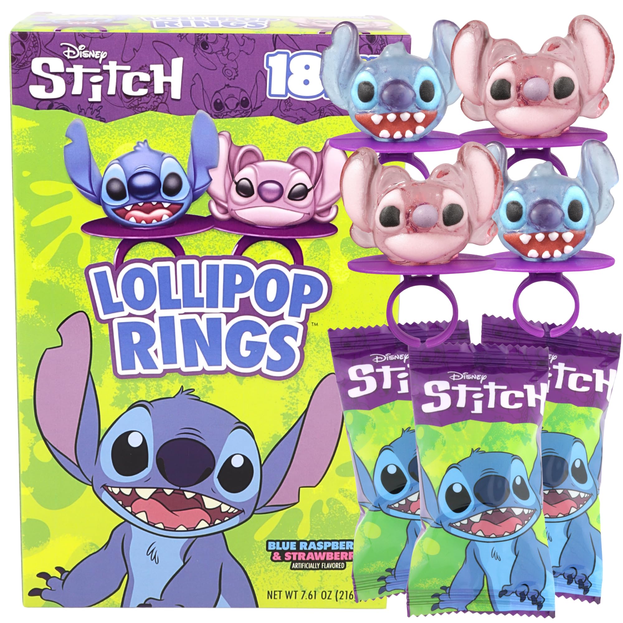 Imaginings3 Lilo Stitch lollipop ring set for party favors and toppers