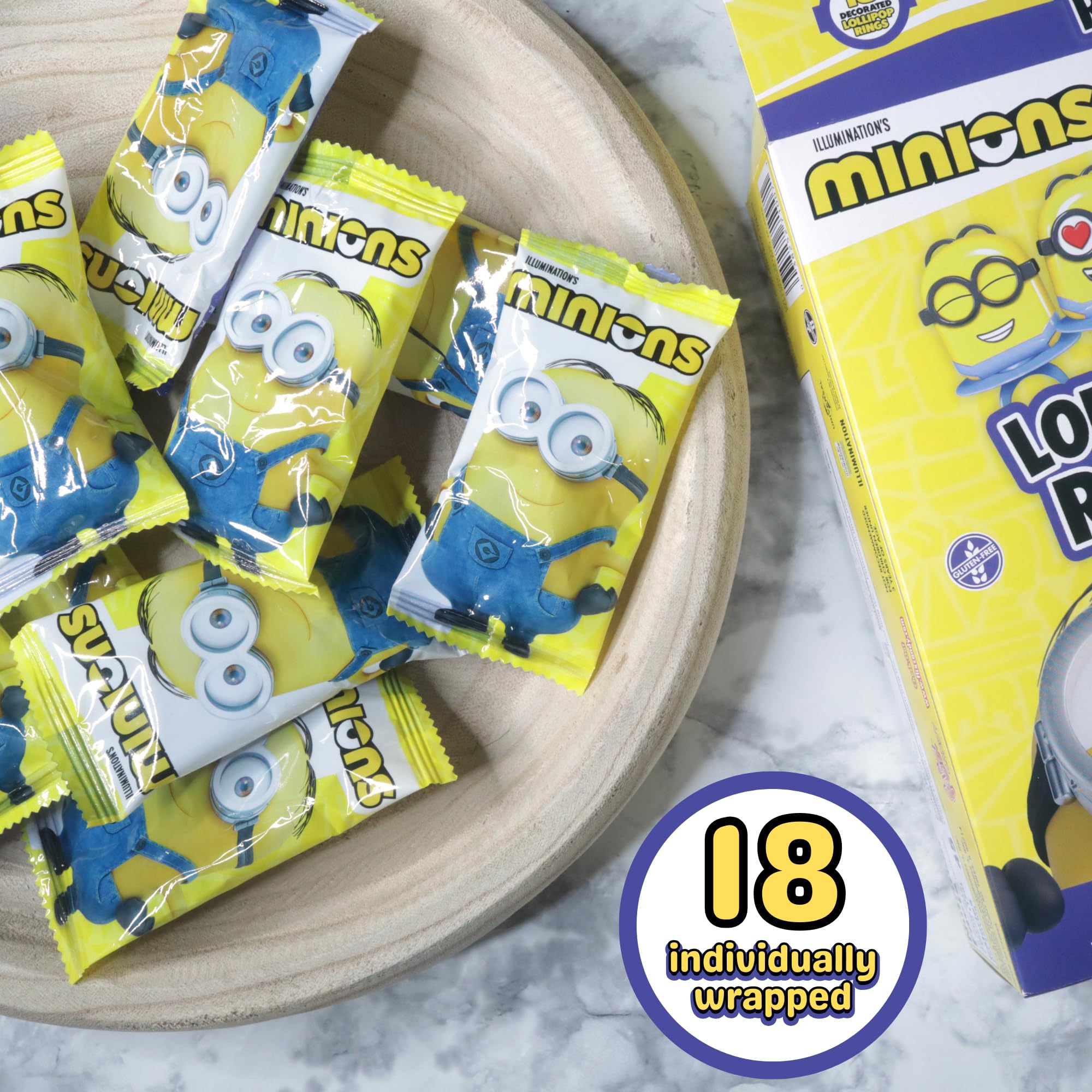 Imaginings 3 Minions lollipop ring wearable base, making snacking hands-free
