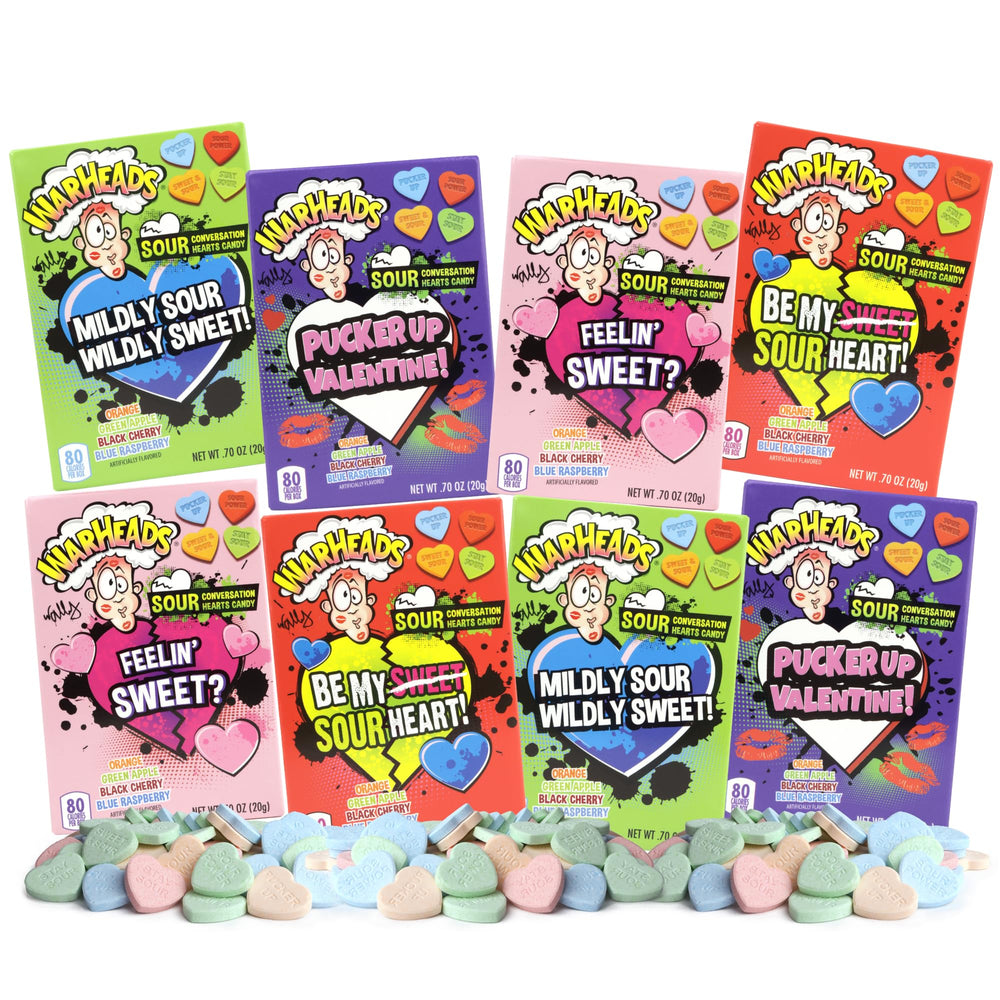 Imaginings 3 Warheads black cherry hearts deliver bold tangy flavor for gifting.