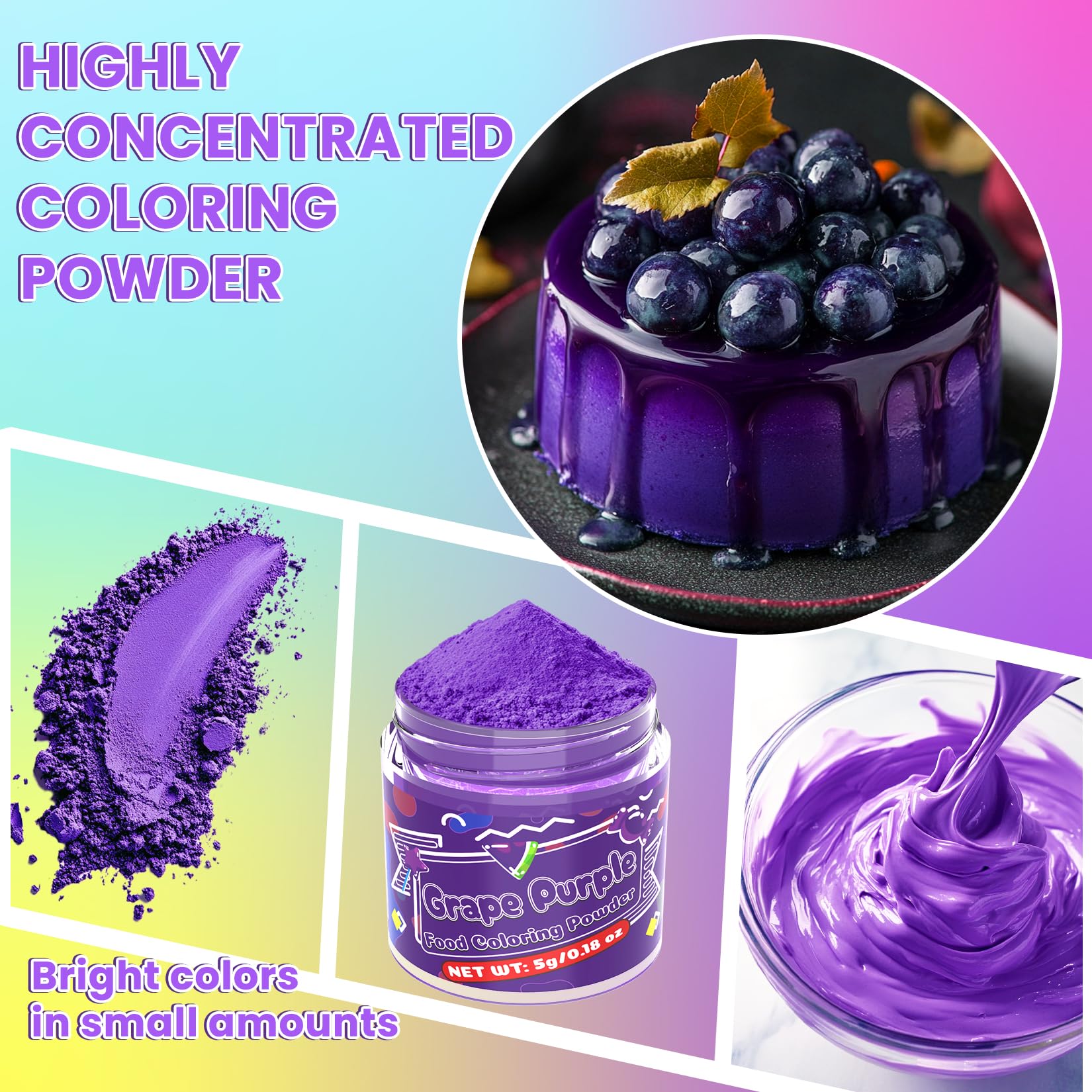 IMakArt powder dissolves easily in water for smooth integration into frostings and batters.