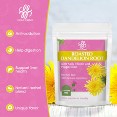 iMATCHME tea bags with dandelion and milk thistle offer a convenient, herbal cleanse moment.