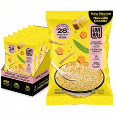 immi Creamy Chicken Ramen pack shot highlights vegan protein and comforting flavor.