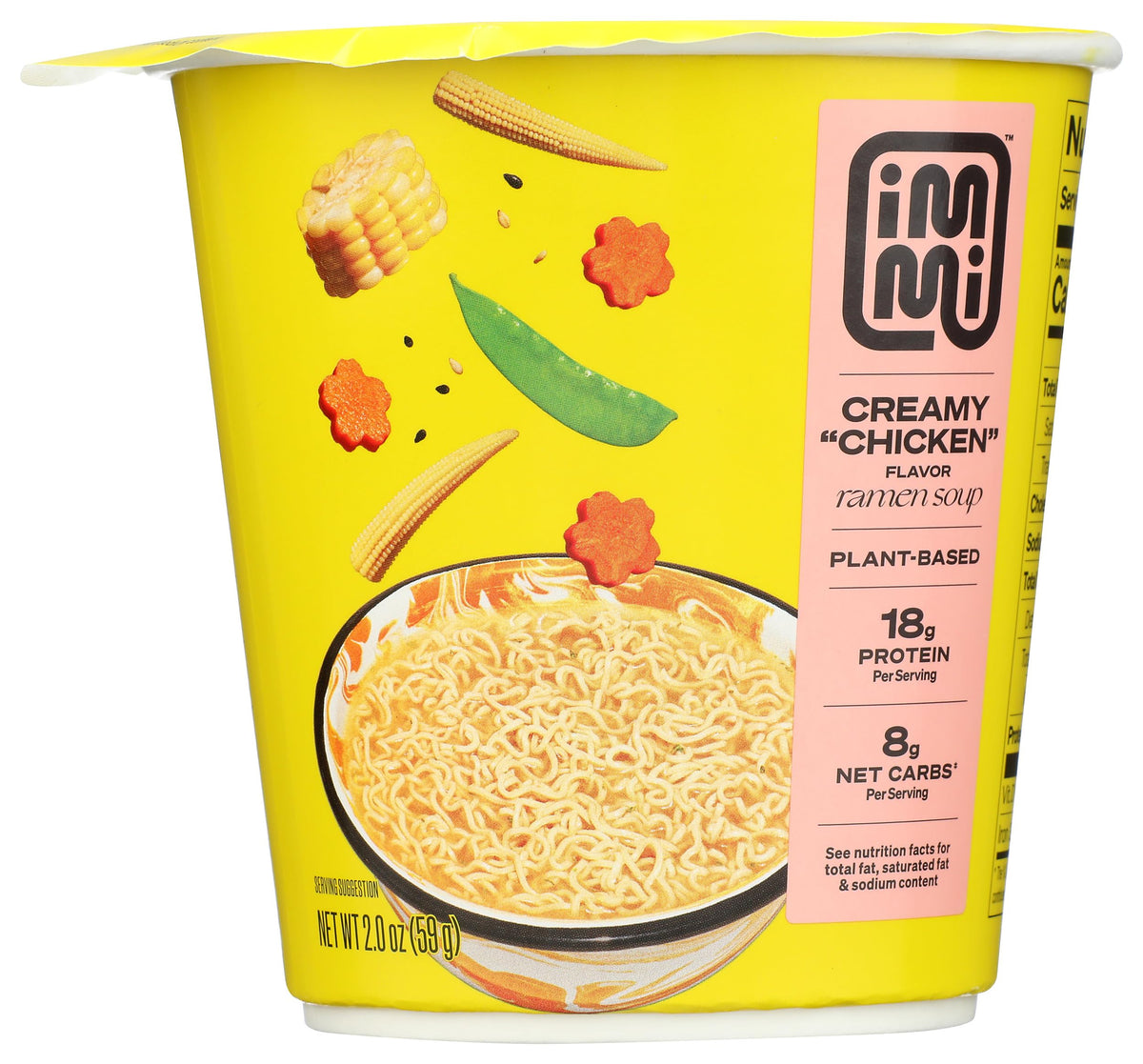 Immi Noodle Cup Creamy Chicken packaging for a convenient single-serve meal
