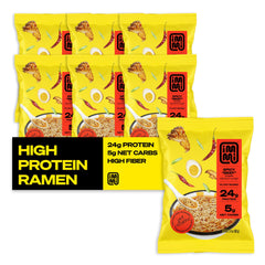 Immi Spicy Beef Ramen pack, keto-friendly and high-protein ready to eat.