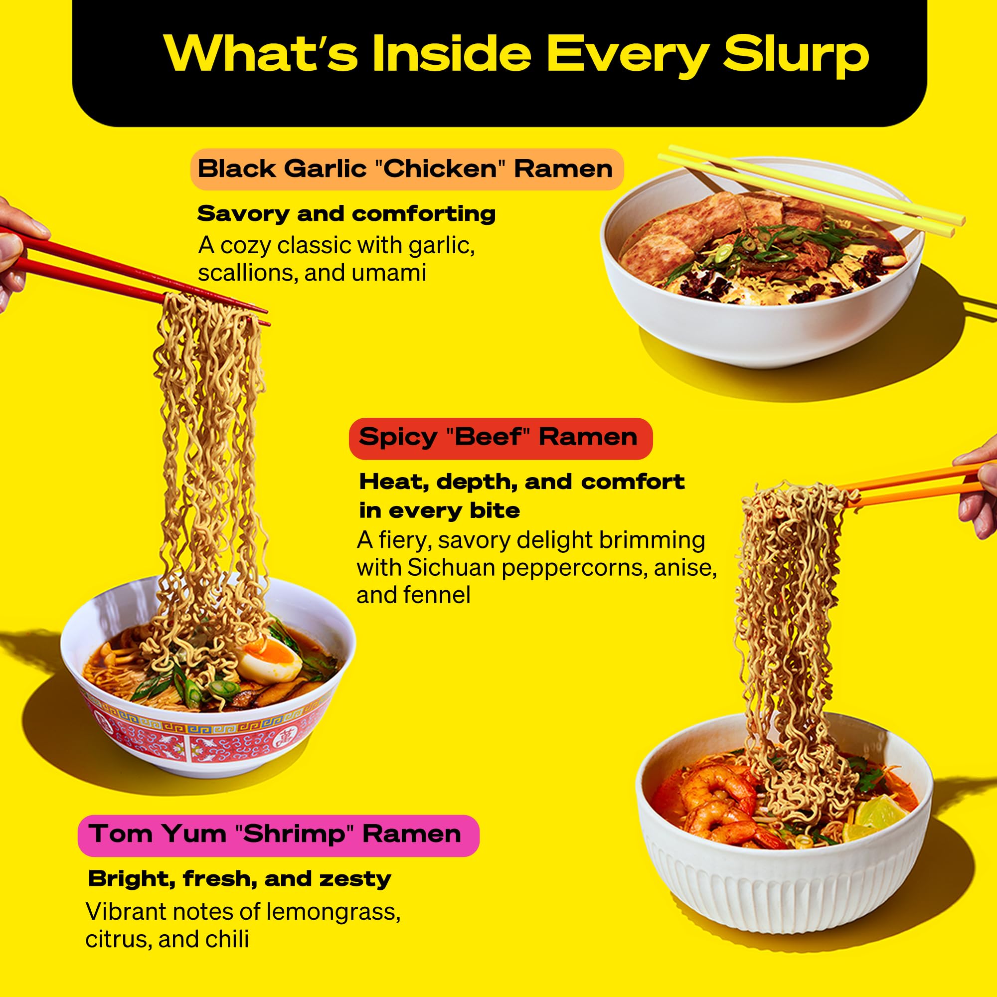 Immi Variety Pack Ramen pack front highlighting convenient six-pack for meal planning.