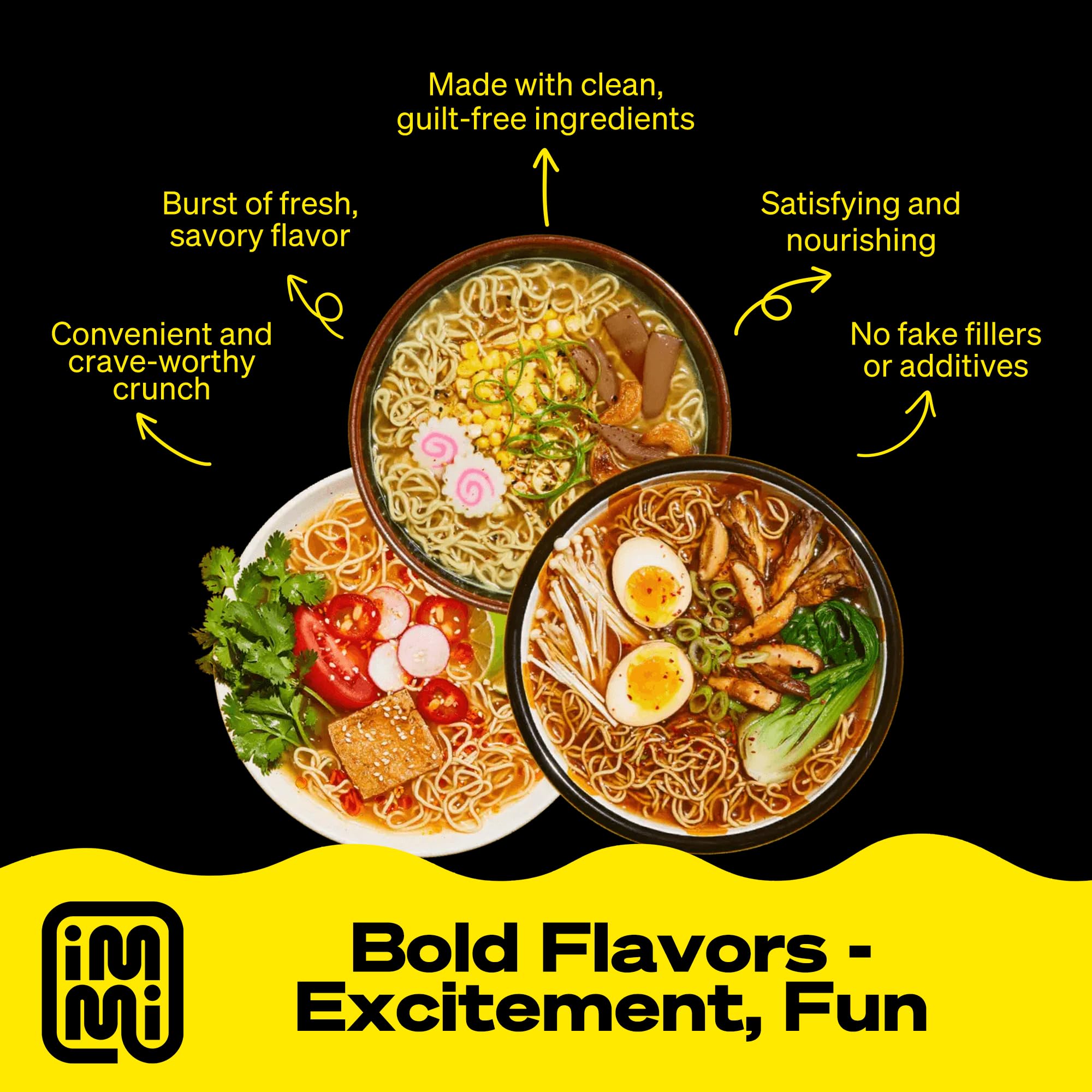 Immi Variety Pack Ramen steaming bowl ready in minutes for a comforting meal.