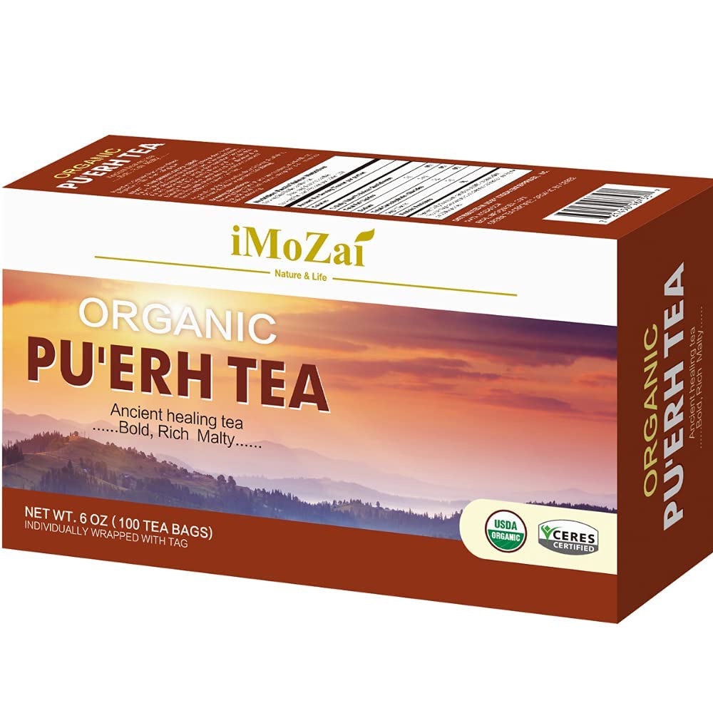 Imozai individually wrapped tea bags preserve freshness for on-the-go mornings.